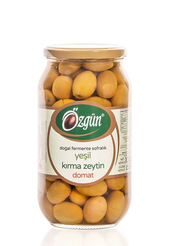 Özgün Yeşil Kırma Domat Zeytin (1000 gr.)